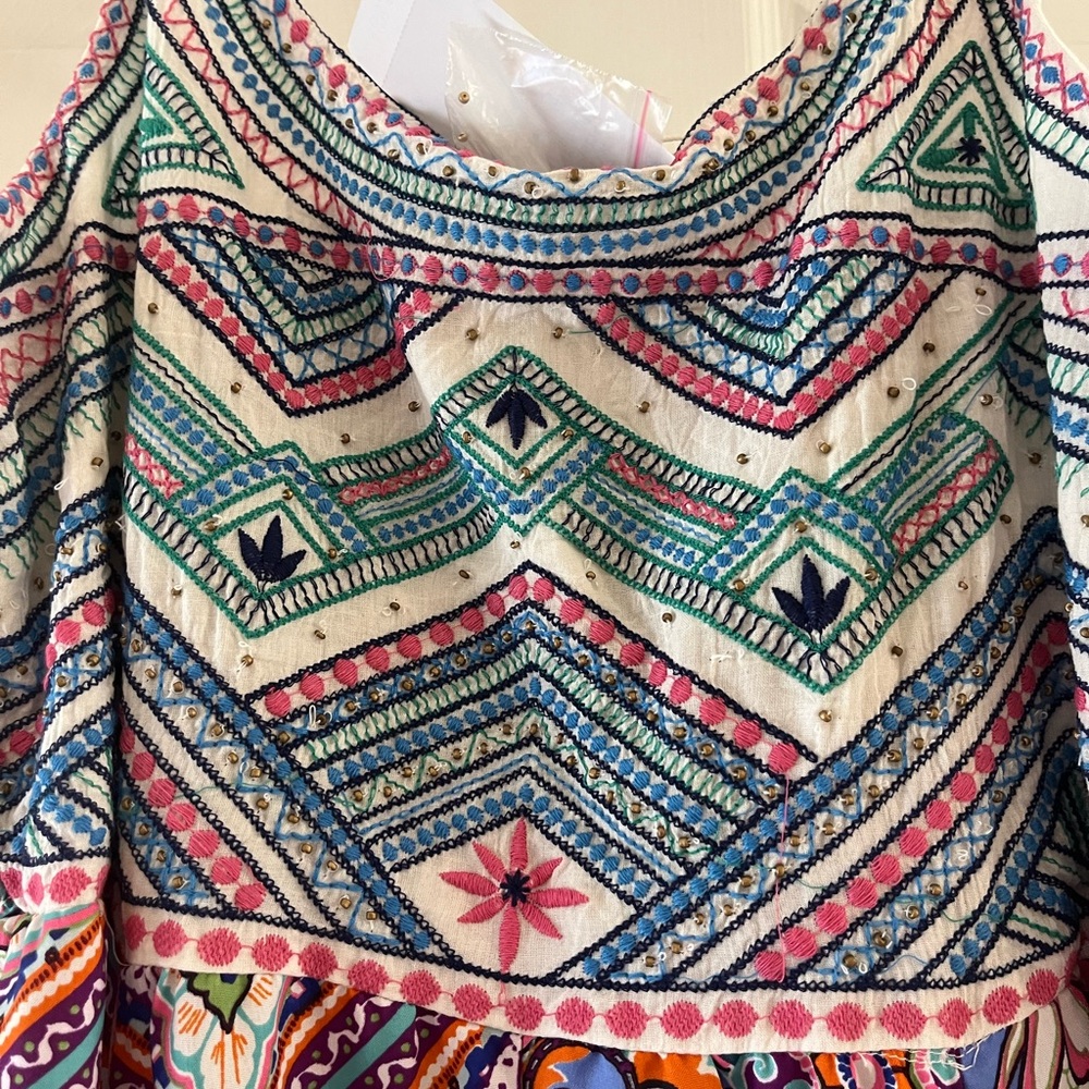 NWT Masters Multicolor Geometric Boho Maxi Dress - Picture 3 of 12